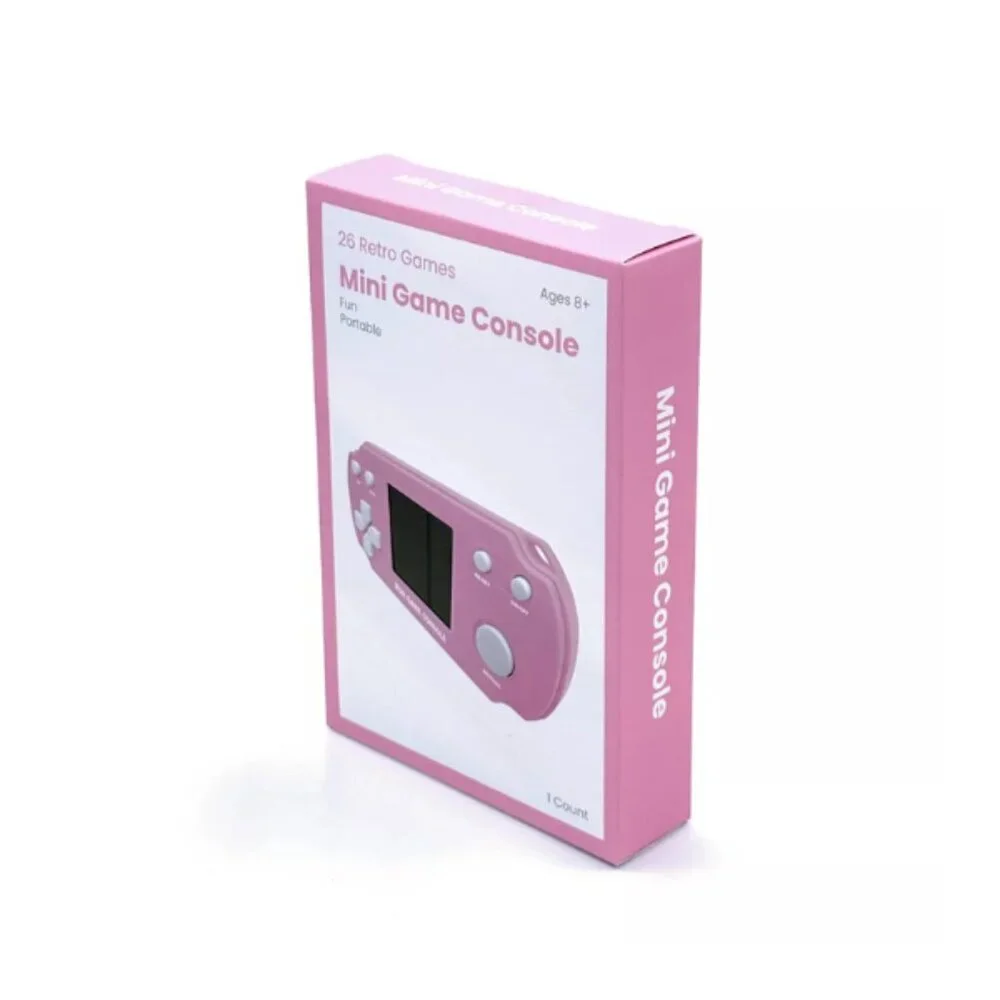 Pink Mini Handheld Game Console 26 Retro Games Portable LCD Gaming System
